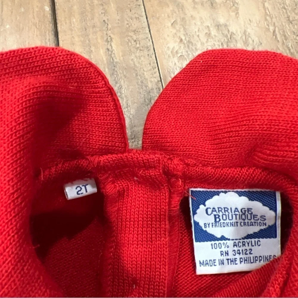 Carriage Boutique Blue Velvet Red Knit Dress And Sweater Set Girls 2-3T Plaid